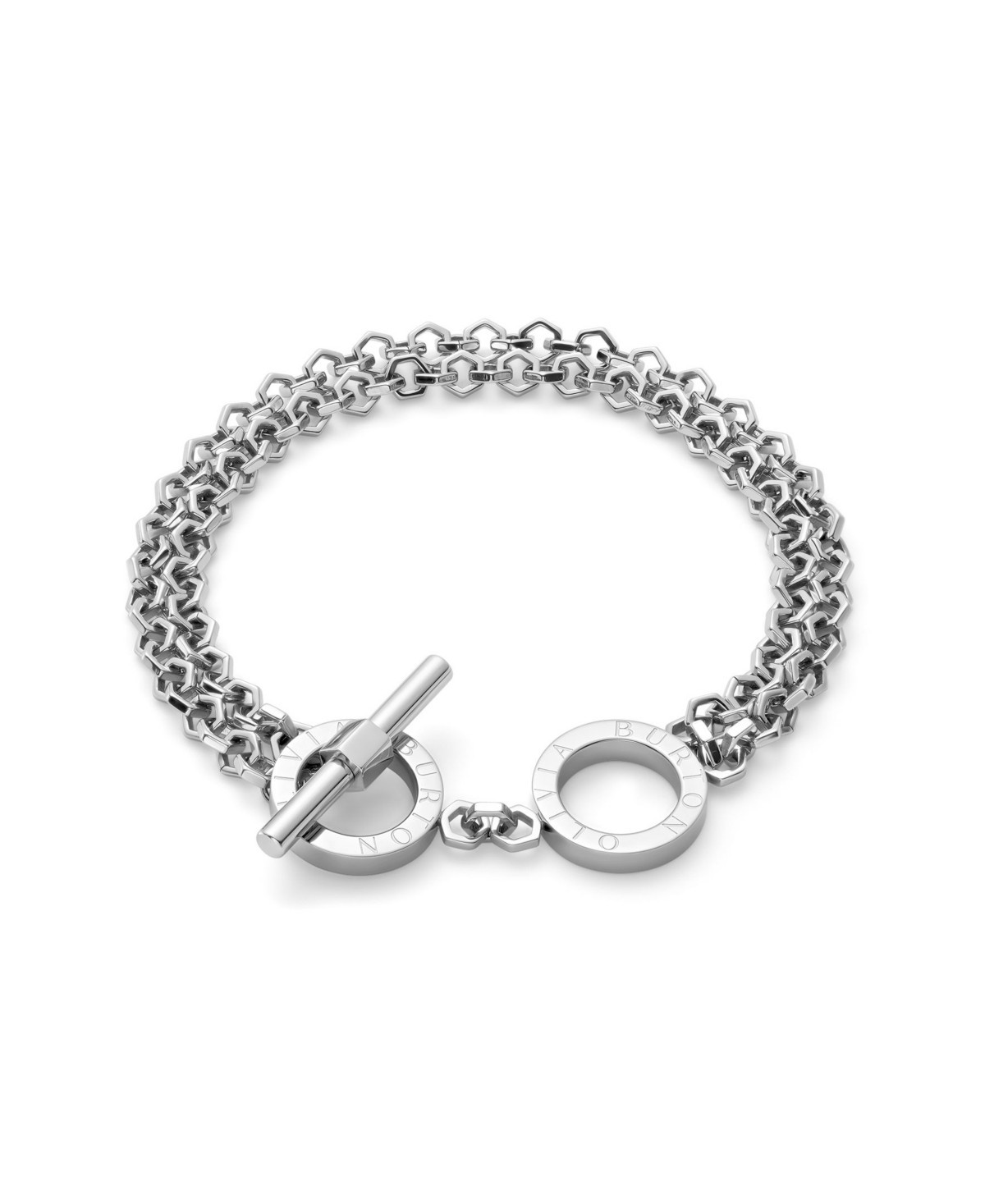 Olivia Burton Women's Honeycomb Toggle Silver Tone Bracelet - Silver | Macy's