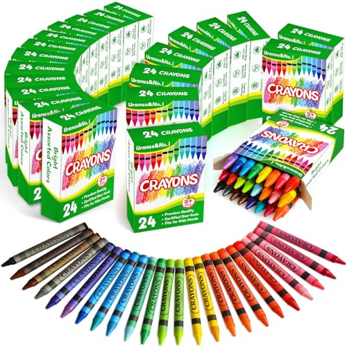 Crayons Bulk 24 Count, 24 Packs of 24 Assorted Colors, Premium Crayon for Toddlers and Kids, Back... | Amazon (US)