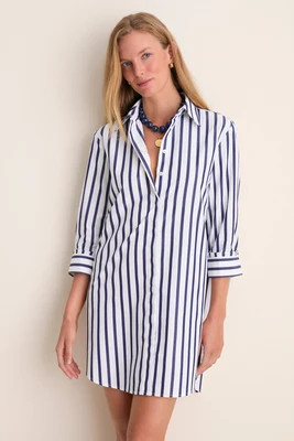 Blue and White Stripe Carlotta Mini Dress | Tuckernuck (US)
