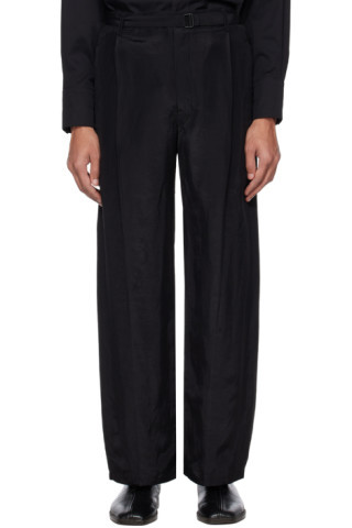 Black Belted Easy Trousers | SSENSE