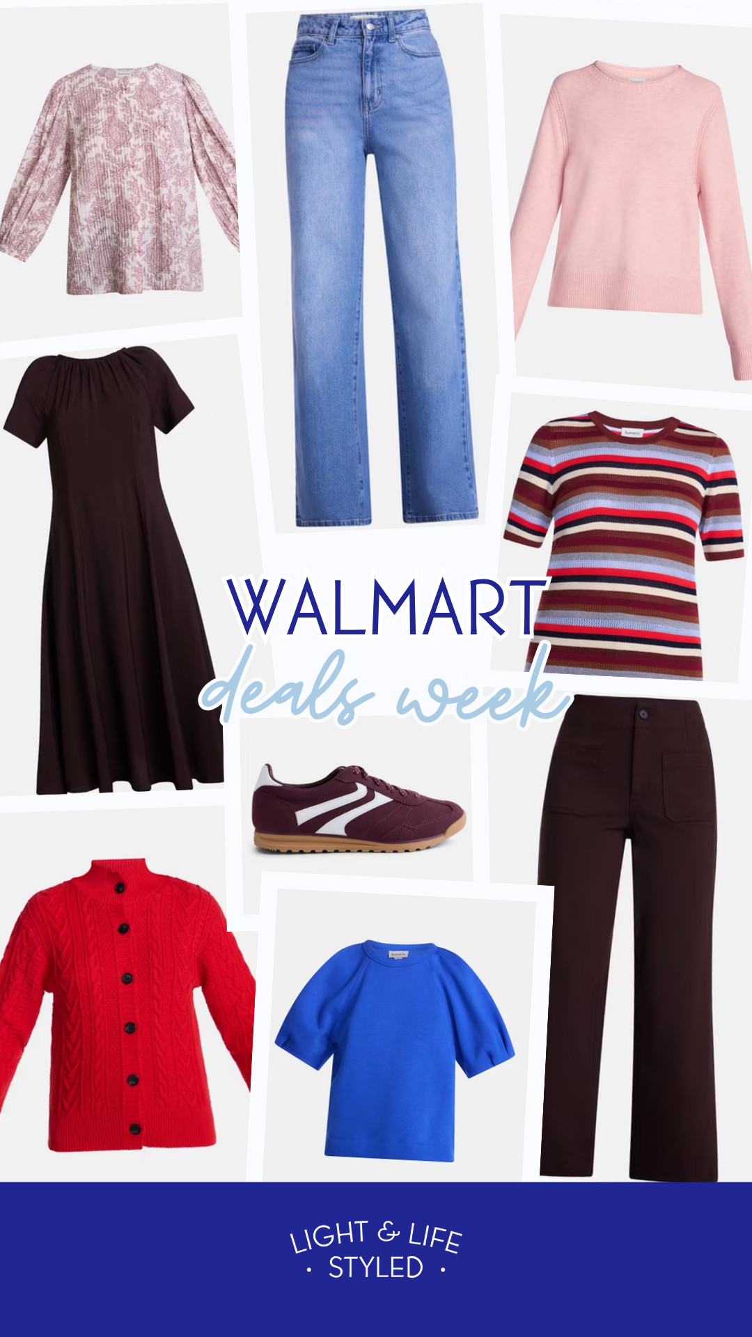 Walmart Deal Days are here and, y'all there are a ton of good sales! Most of these I own and are my top sellers including my red cable knit cardigan sweater, favorite jeans, and brown work slacks. Lots of the new brand Scenario finds too! Wear these outfits to and from Learning Land through fall and winter. 

 #LTKSeasonal #LTKSaleAlert #LTKWorkwear