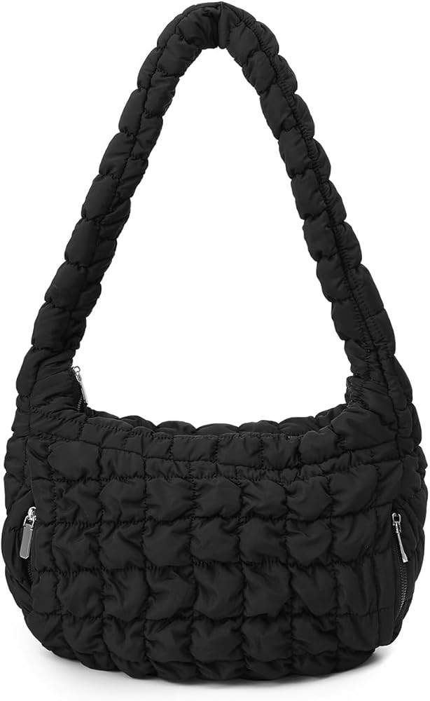 Women Quilted Tote Bag Large Capacity Crossbody Puffer Lightweight Padding Shoulder Bag Hobo Satc... | Amazon (US)