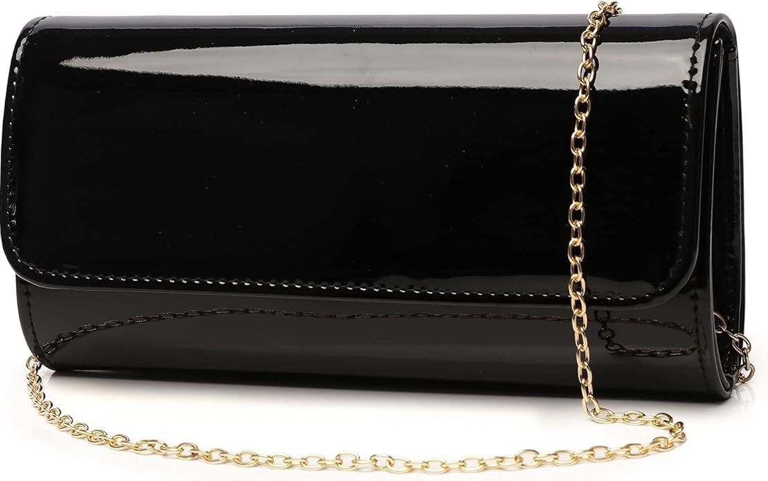 Patent Leather Envelope Clutch Womens Evening Handbag Stylish Shoulder Bag Purse for Christmas We... | Amazon (US)