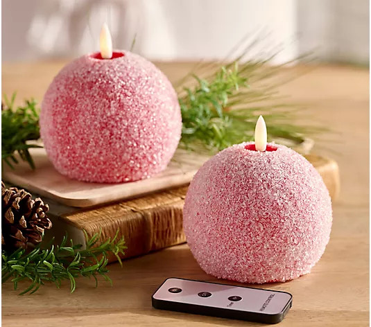 Make Your Selection: Home Reflections S/2 Flameless Crystal Sphere Candles | QVC