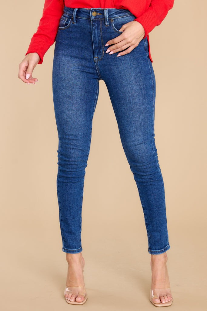 Perfect Vision Dark Wash Skinny Jeans | Red Dress 
