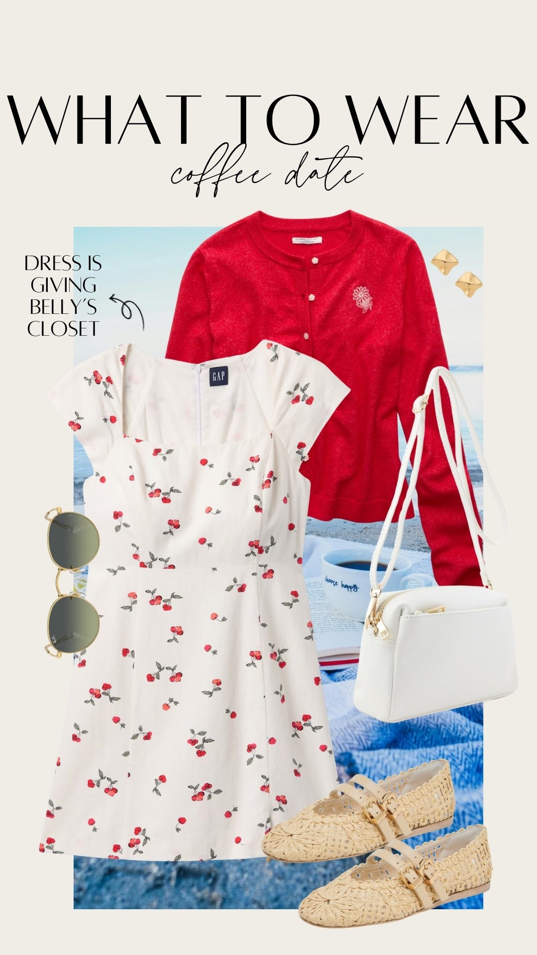 What to Wear: Coffee Date 

Cherry dress inspired by Belly's closet from TSITP. Rattan mary jane ballet flats. Red cardigan from The Summer I Turned Pretty collection. White purse.  Preppy outfit. Teacher outfit 

 

#LTKPetite #LTKFindsUnder50 #LTKSaleAlert