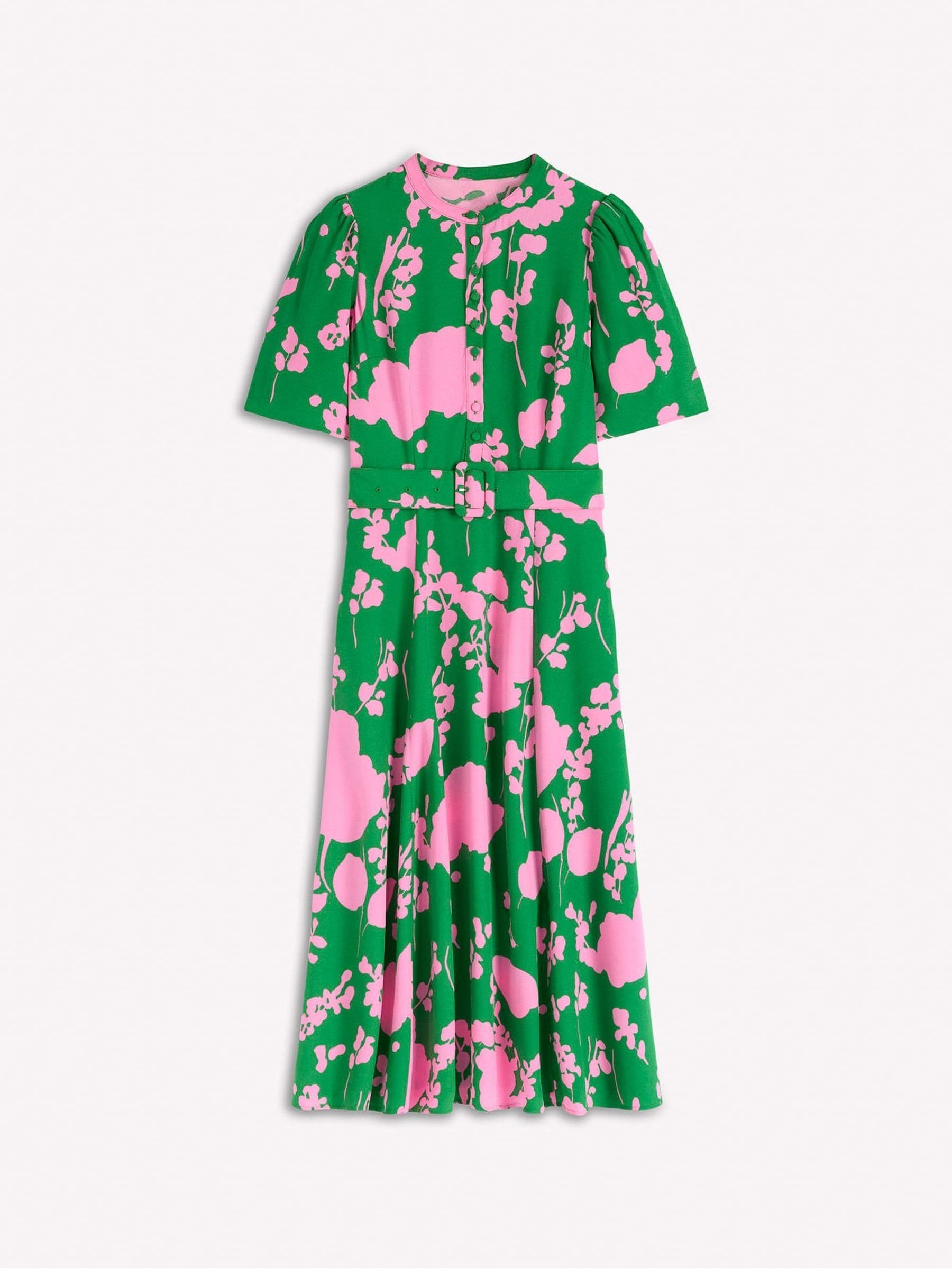 Boden Boden Green Kate Puff Sleeve Belted Dress | Next US