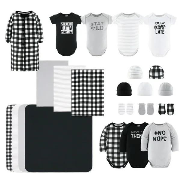 The Peanutshell Newborn Baby Shower Gift Set for Boys or Girls, Baby Layette Essentials, Black, W... | Walmart (US)