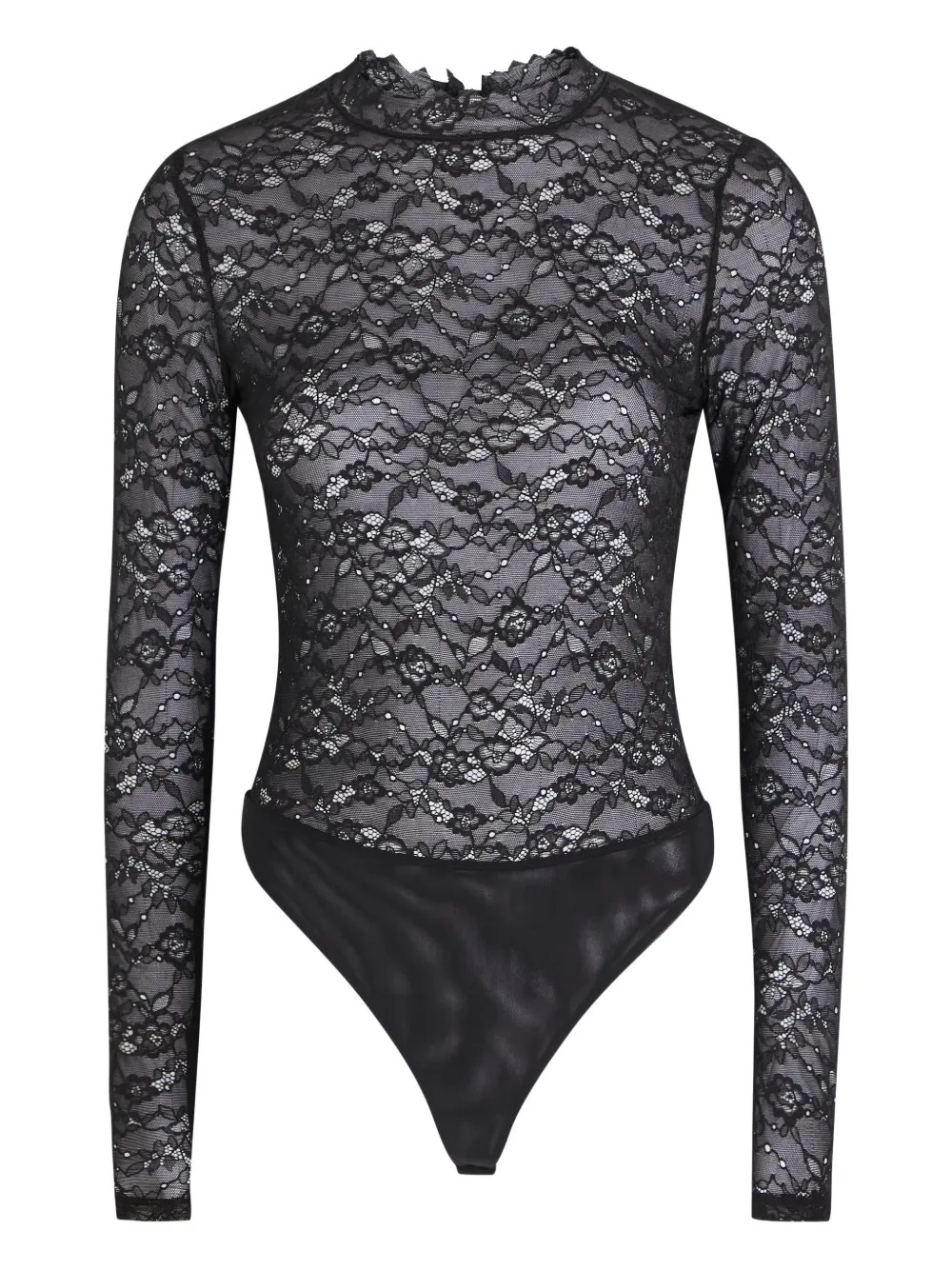 alice + olivia lace long-sleeve bodysuit - Black | Farfetch Global