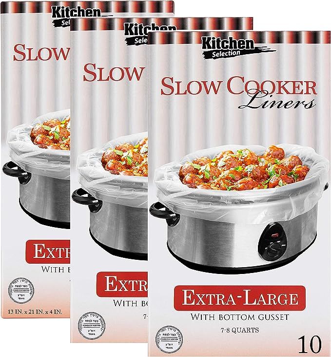Party Bargains 30 Bags Slow Cooker Liners - Fits 7 - 8 Quarts, 21 x 4 x 13 Inches, 4" Wide Gusset... | Amazon (US)