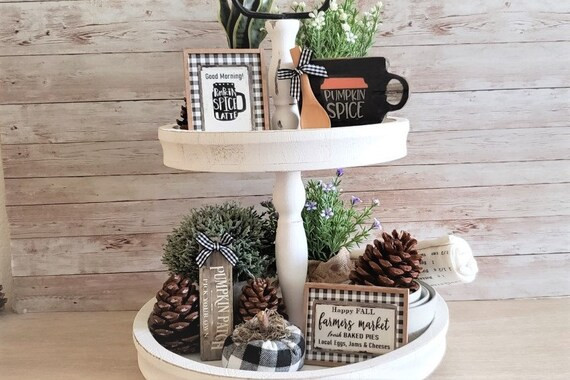 Tiered Tray Fall Farmers Market Pumpkin Spice Latte Mini Set - Etsy | Etsy (US)