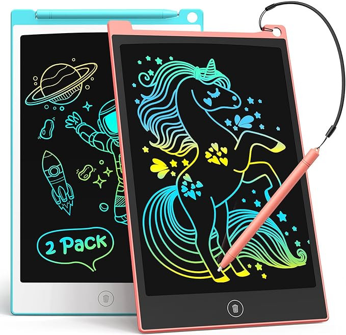 TECJOE 2 Pack LCD Writing Tablet, 8.5 Inch Colorful Doodle Board Drawing Tablet for Kids, Kids Tr... | Amazon (US)