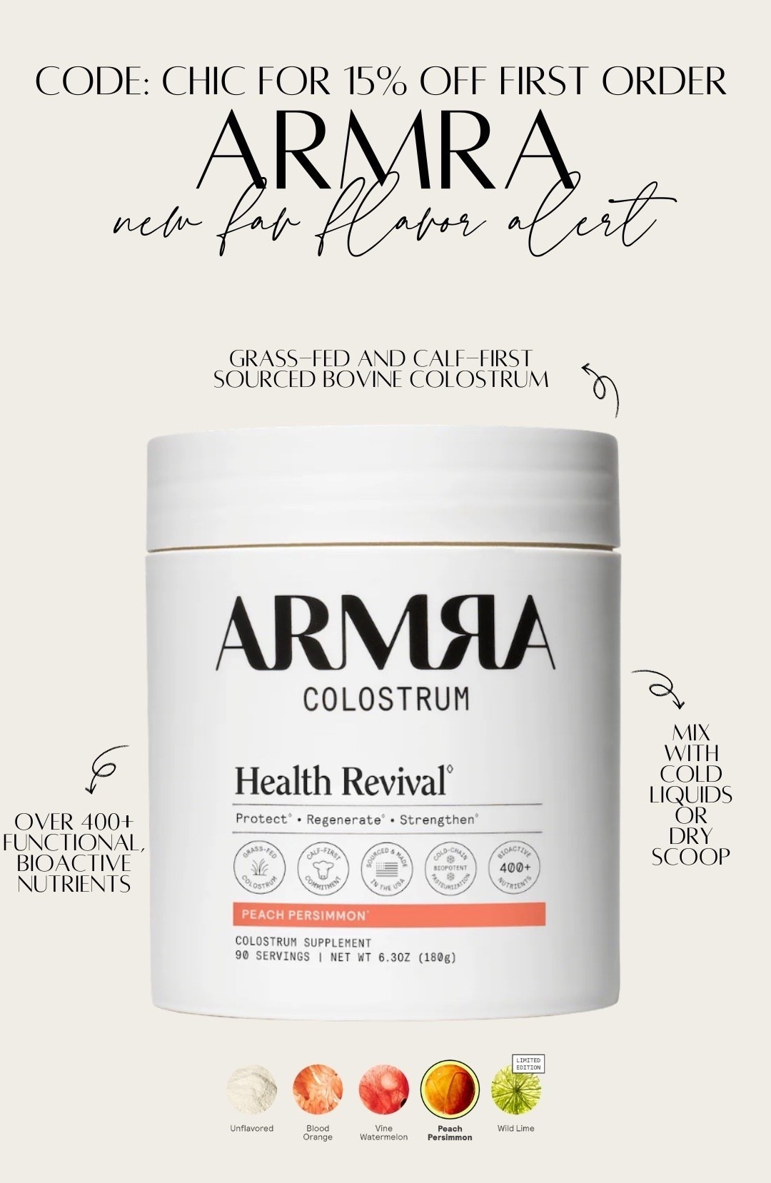 Armra colostrum has been my daily go to for added energy and immunity! Loving the new peach persimmon flavor that I  mix with water. Get 15% off your first order with code: CHIC




#LTKGiftGuide #LTKHoliday #LTKBeauty