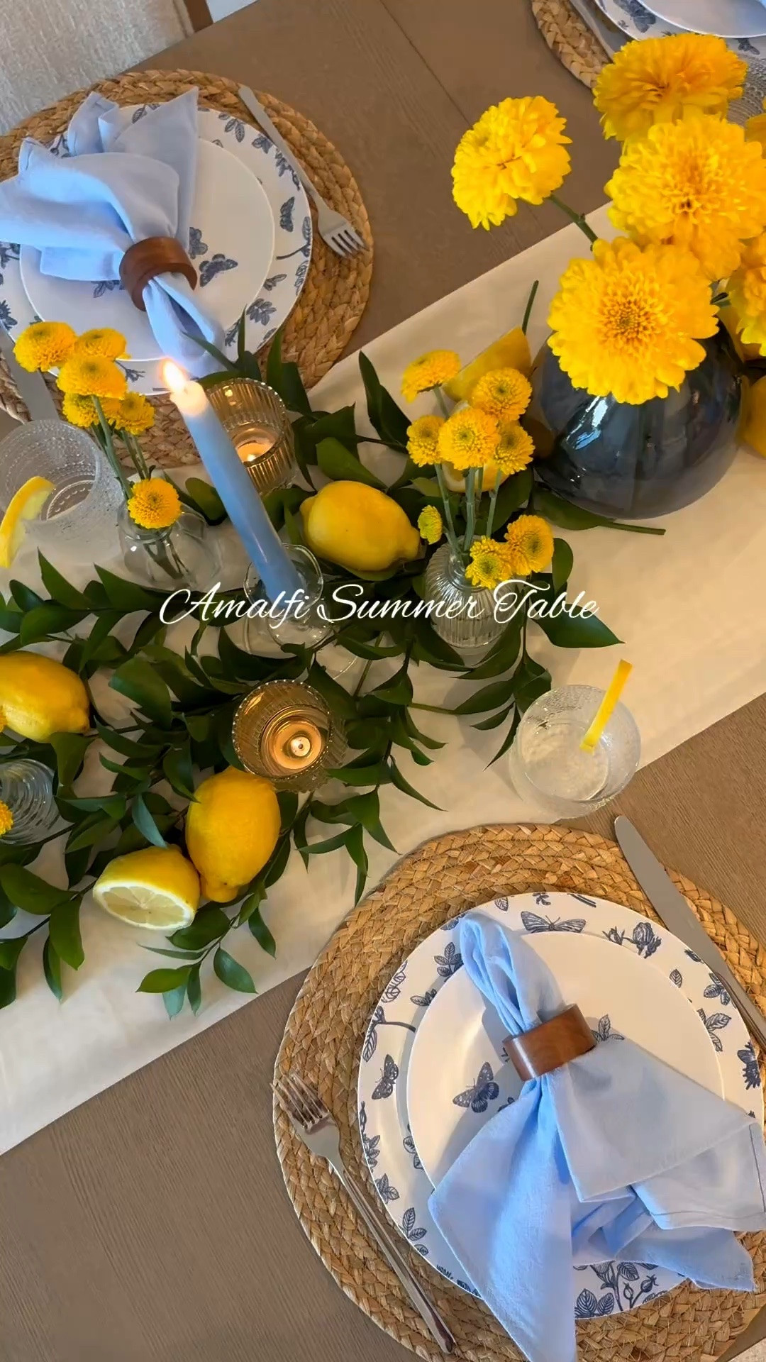 Summer Tablescape inspo 💛🍋

#summer #tablescape #amalfi #amalfitable