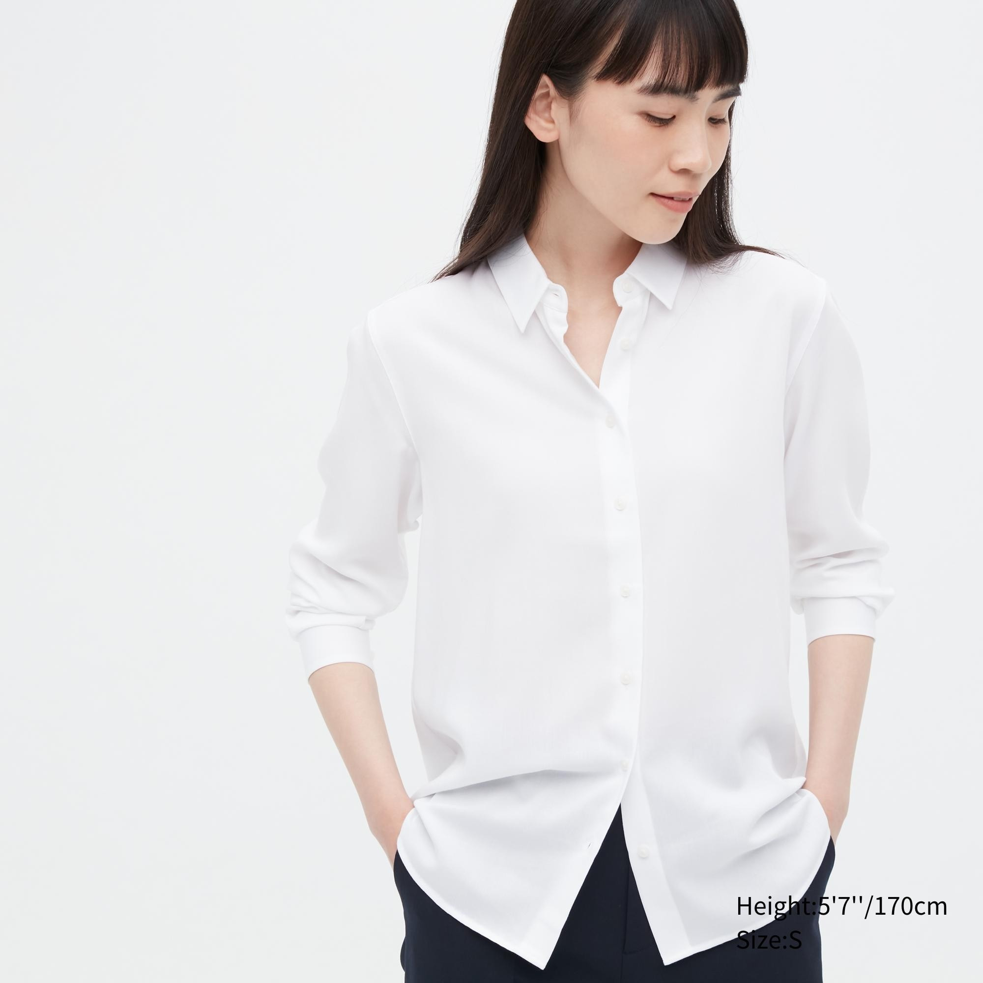 Rayon Long-Sleeve Blouse (Women) | UNIQLO US | UNIQLO (US)