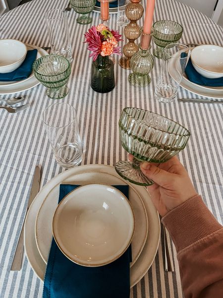 Spring tablescape with my new dinnerware! And aren’t these ice cream dishes so cute?!

#LTKhome