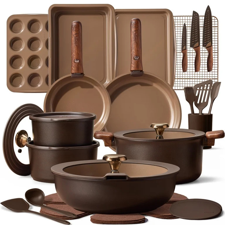 CAROTE 36-Piece Ceramic Cookware Set ,Detachable Nonstick Pots and Pans Setwith Lids, Induction C... | Walmart (US)