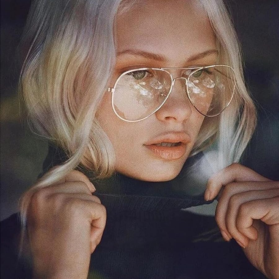 EYLRIM Blue Light Aviator Glasses for Women Men Metal Pilot Frame Clear Lens Computer Eyeglasses | Amazon (US)