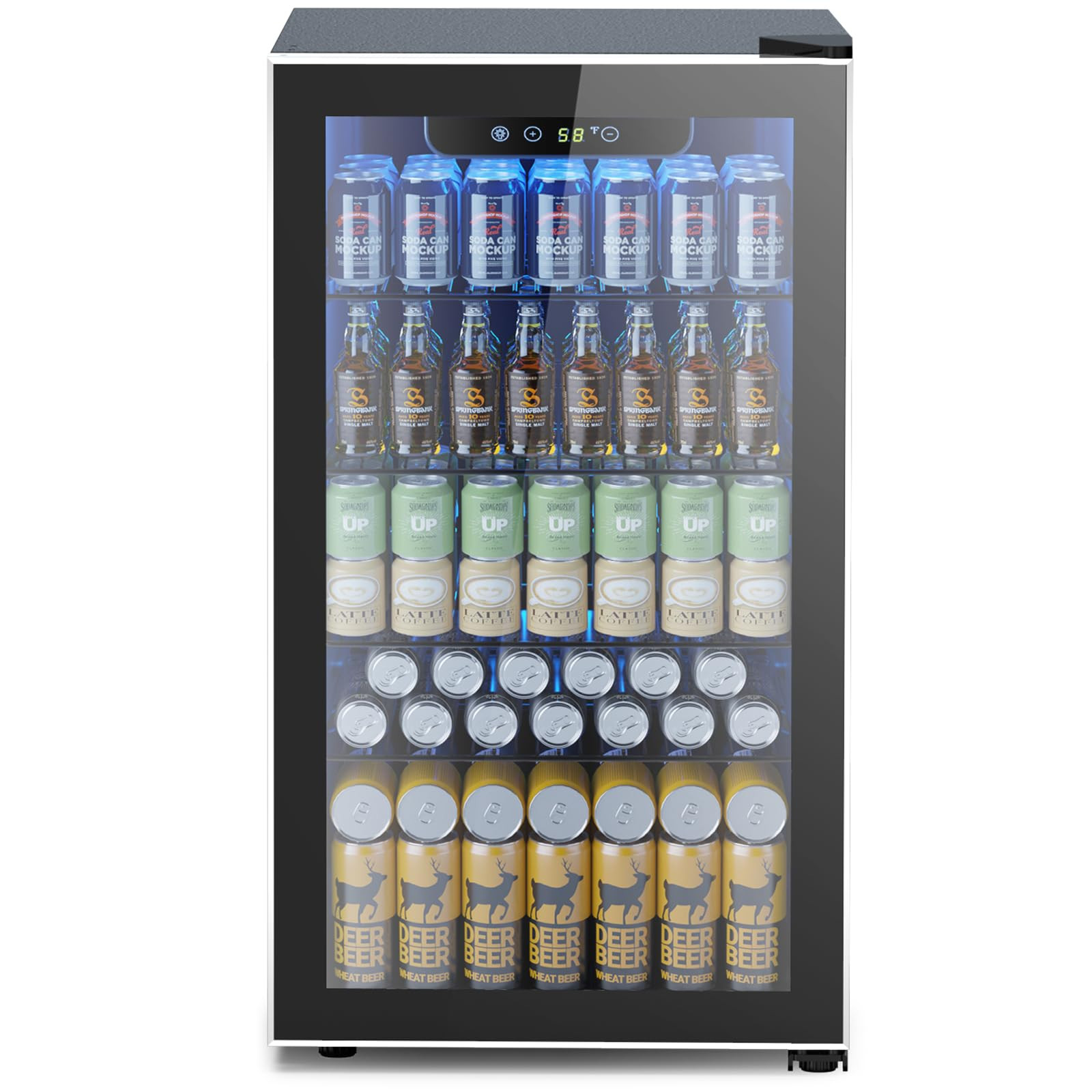 Mini Fridge 130 Can Beverage Refrigerator Cooler, 3.2 Cu.Ft Drink Fridge for Soda Wine Beer, Adjustable Temperature Control for Home Office, Black | Amazon (US)