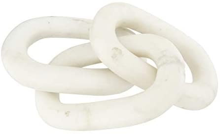 Bloomingville 13" L Decorative Marble Figurine Chain Link, White | Amazon (US)