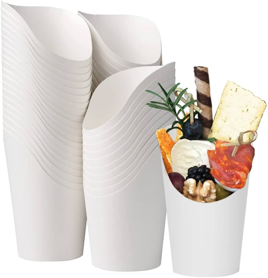 KINGZHUO 50pcs French Fries Holder 14oz Charcuterie Cups Disposable Take-out Party French Fry Cup... | Amazon (US)