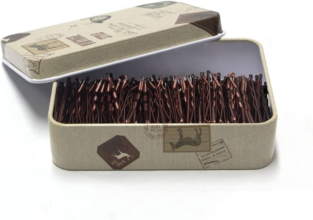 Mini Bobby Pins Brown with Cute Case, 200 CT 1.38 Inch Bronze Small Hair Bobby Pins for Buns, Pre... | Amazon (US)