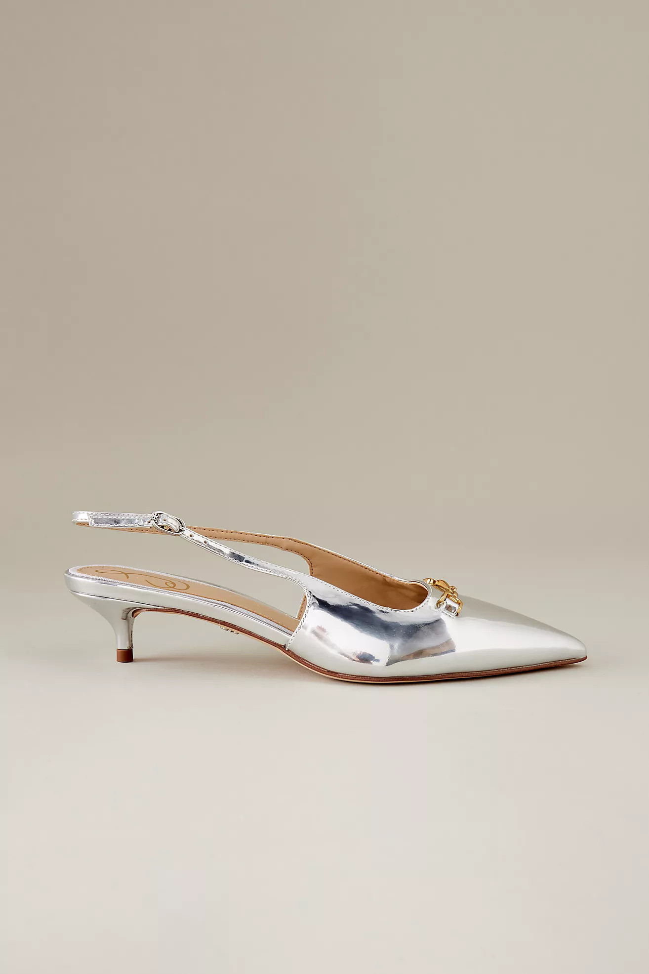 Sam Edelman Fitzgerald Metallic Pointed-Toe Slingback Heels | Anthropologie (UK)
