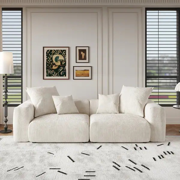102'' Corduroy Loveseat Sofa Large Modular Cloud Couch - Bed Bath & Beyond - 42764245 | Bed Bath & Beyond