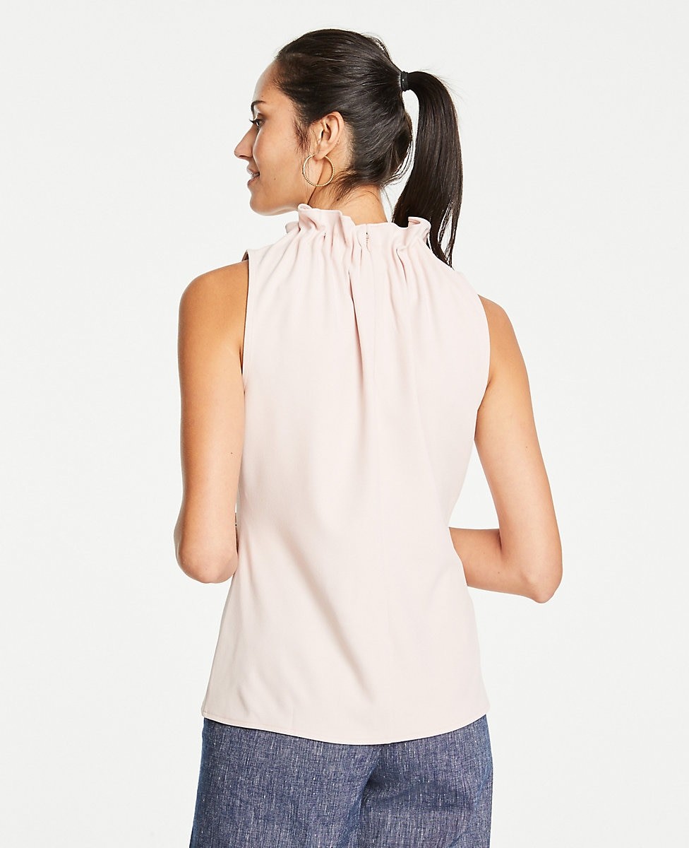 Ruffle Neck Shell | Ann Taylor (US)