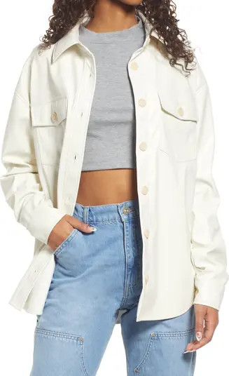 Faux Leather Shirt Jacket | Nordstrom