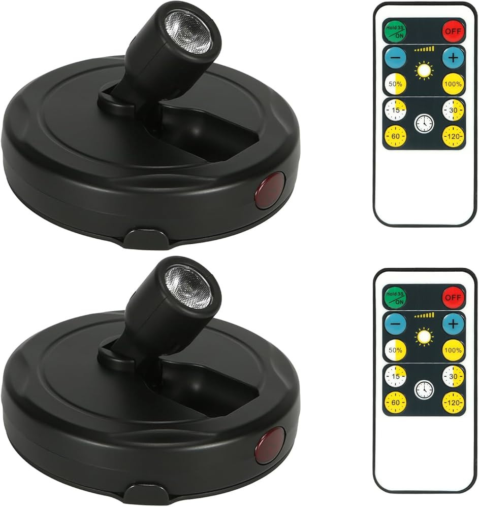 Cordless Spotlight Battery Operated, LED Display Puck Lights, Dimmable Accent Lighting with Remot... | Amazon (US)