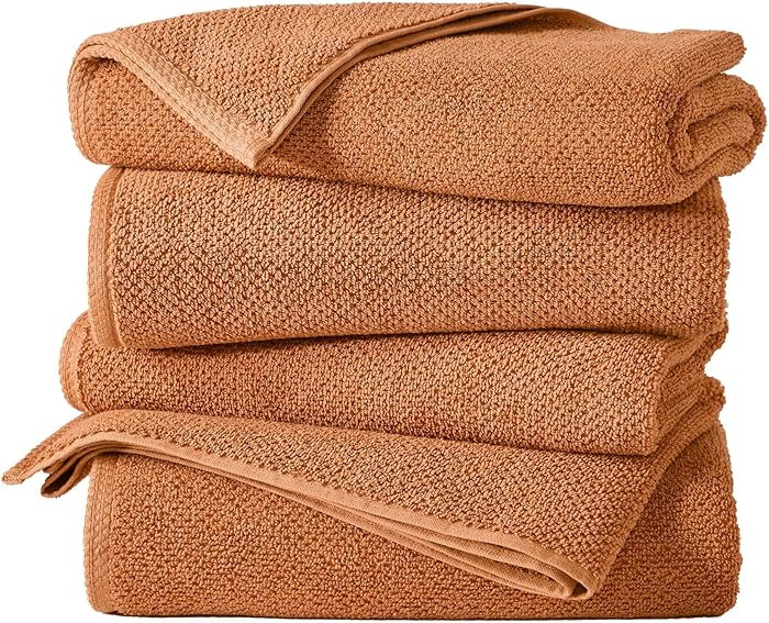 Great Bay Home 100% Cotton 4 Pack 54x27 Bath Towel Set - Absorbent, Quick-Drying, Durable Towels ... | Amazon (US)