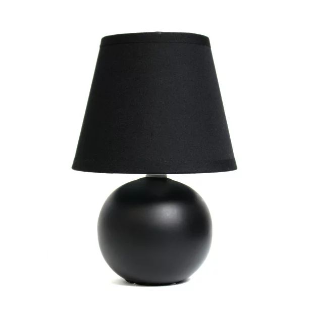 Simple Designs Mini Ceramic Globe Table Lamp, Black ( Light Bulb not included) - Walmart.com | Walmart (US)