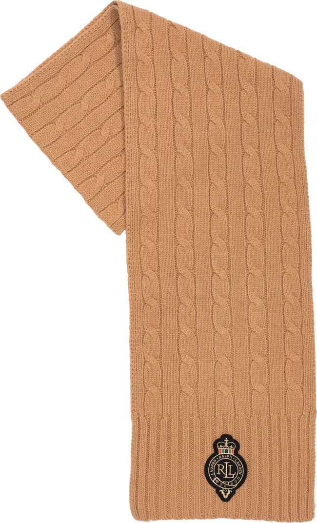 Cable Crest Patch Scarf | Nordstrom