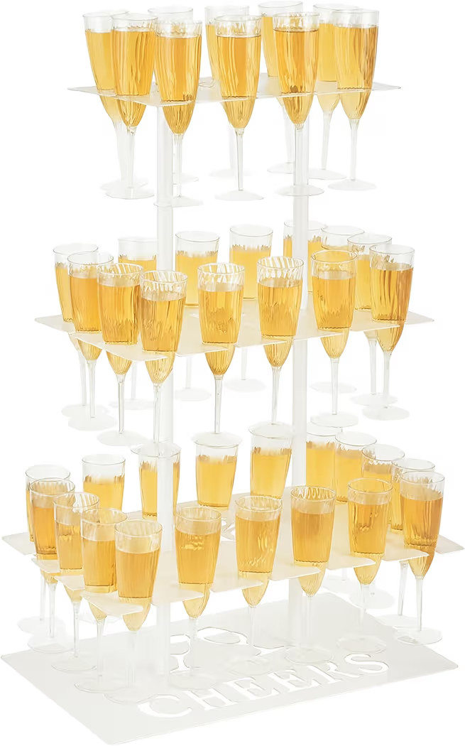 Metal Champagne Flute Holder Stand for Party – 3-Tier Champagne Tower Display Holds 42 Glasses,... | Amazon (US)