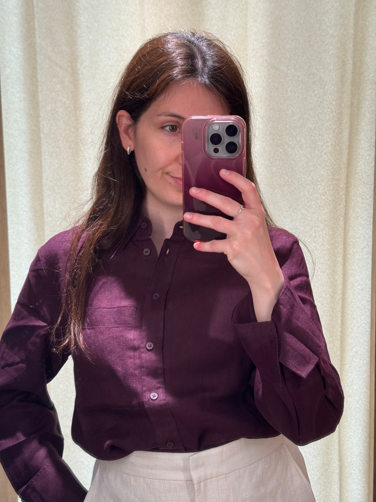 I’ve tried a burgundy linen shirt yesterday and I can’t stop thinking about it 🙈 I already bought 3 linen shirts the past month at a second hand store (light blue, light pink and light coral). Should I buy this one as well 

#LTKpetite #LTKsummer #LTKspring