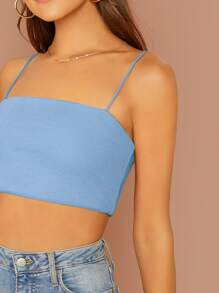 SHEIN Rib-knit Crop Cami Top | SHEIN