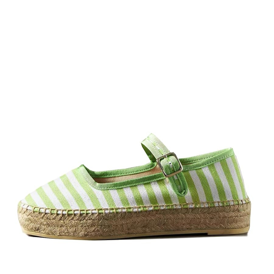 Women's Mary Jane Espadrilles Woven Espadrille Outsole Canvas Summer Flats | Amazon (US)
