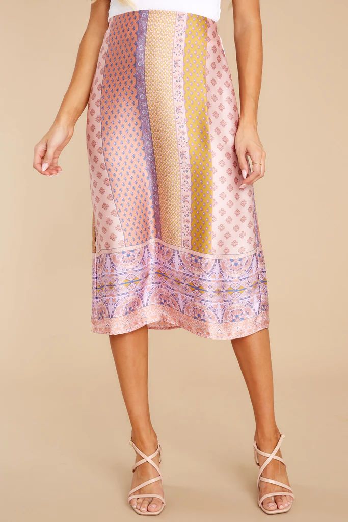 Rites Of Passage Light Pink Multi Skirt | Red Dress 