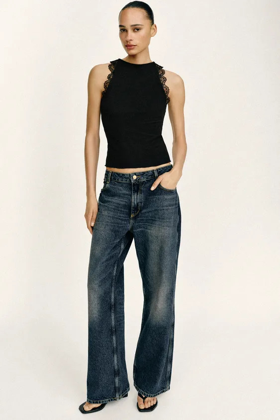 LACE RIB TOP | Zara UK