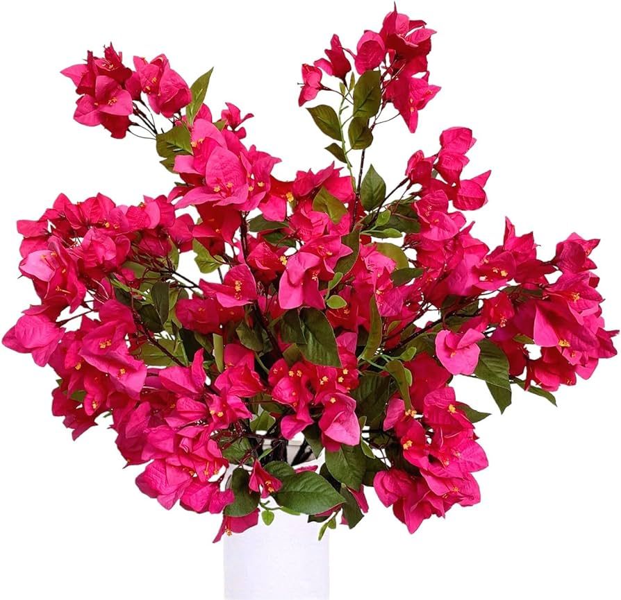 biparoz Pack of 8 Artificial Flowers Stems Silk Bougainvillea Branches for Wedding Centerpieces, ... | Amazon (US)