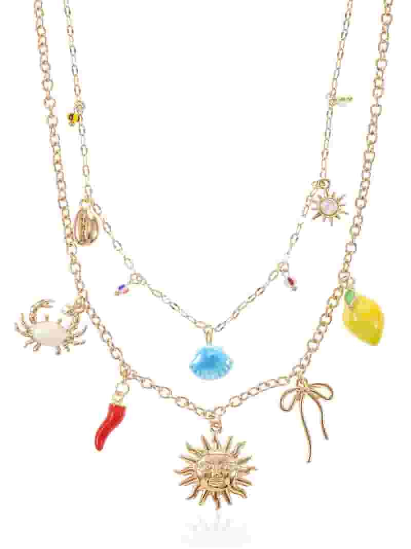 No Boundaries Juego de Collares en Tono Dorado Charms Playeros, 2 Piezas | Walmart (US)