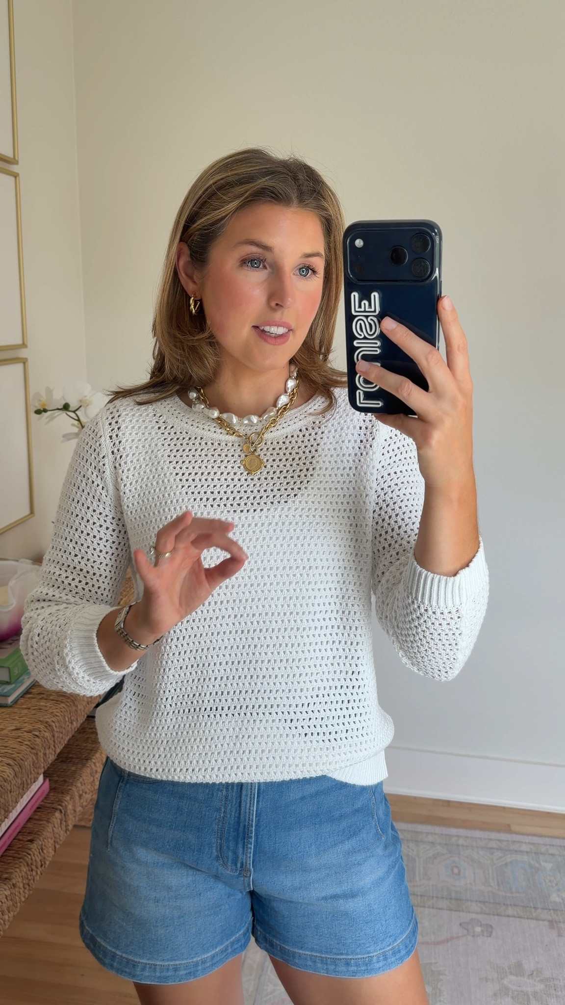 Classic white sweater for summer! Wearing a S