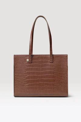 The Work Tote in Maple Croc | BEIS