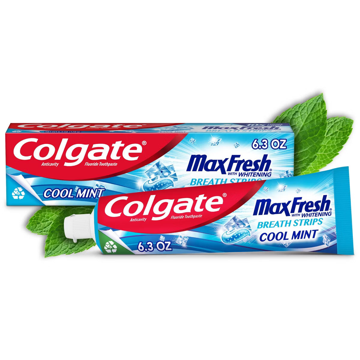Colgate Max Fresh Toothpaste with Mini Breath Strips - Cool Mint - 6.3oz | Target