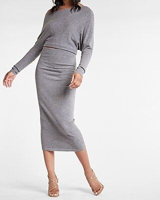 Ultra Soft Ruched Side Midi Skirt | Express