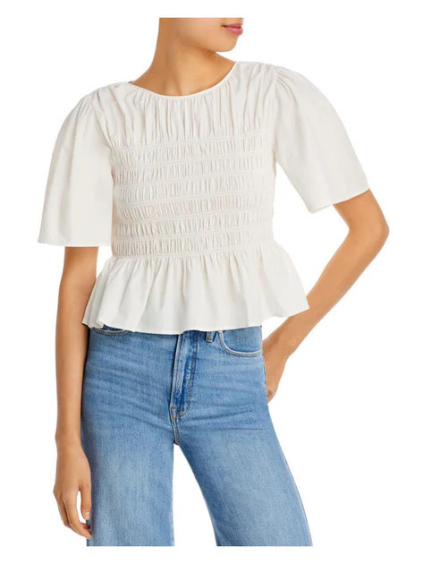 Womens Pleated Smocked Blouse | Shop Simon