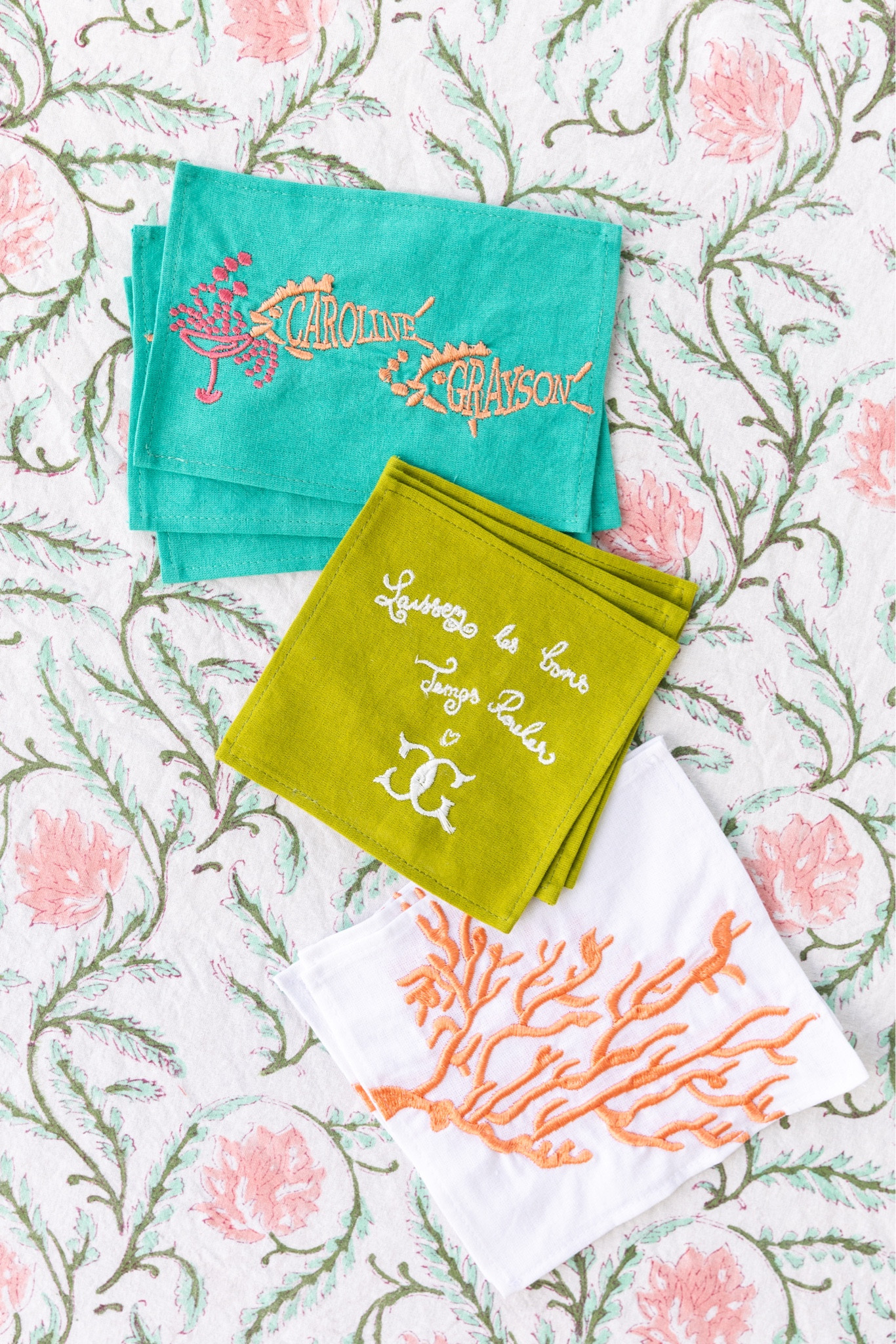 Custom and personalized embroidery napkin inspo 💚

#LTKWedding