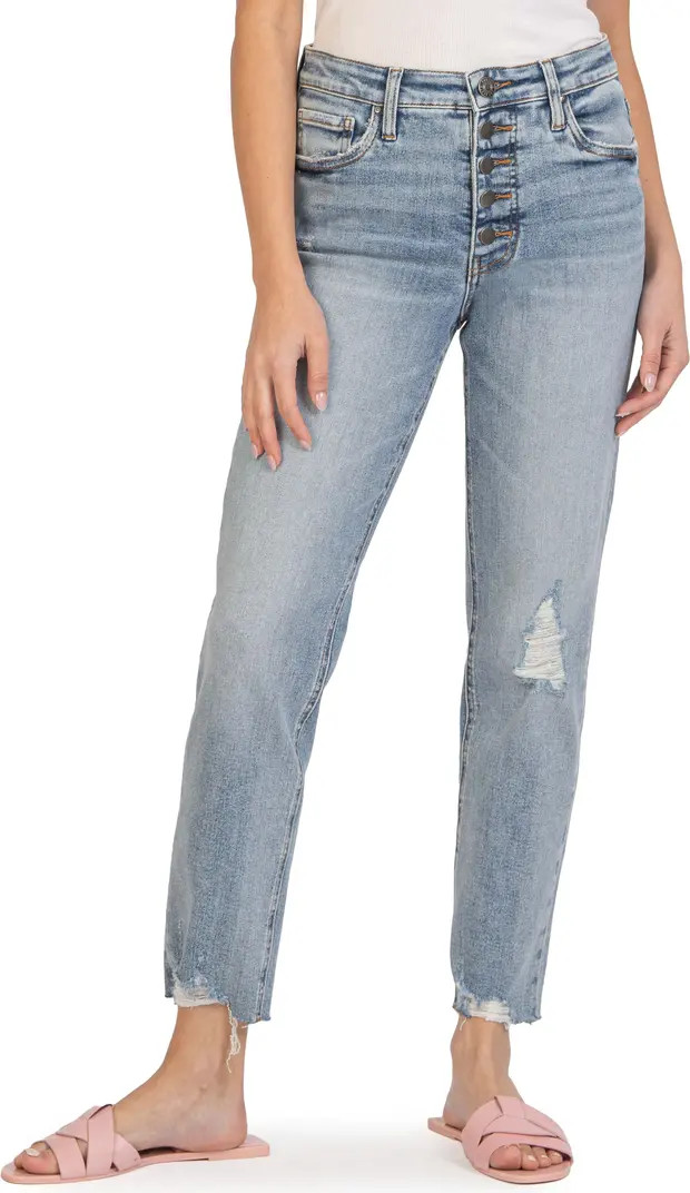 Rachael Fab Ab Exposed Button High Waist Mom Jeans | Nordstrom
