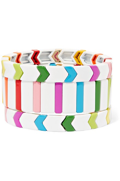 Roxanne Assoulin - Fresh Start Set Of Three Enamel Bracelets - White | NET-A-PORTER (US)